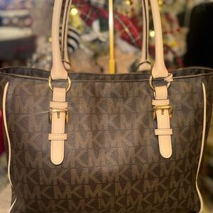 Michael Kors Brown and Tan Signature Tote